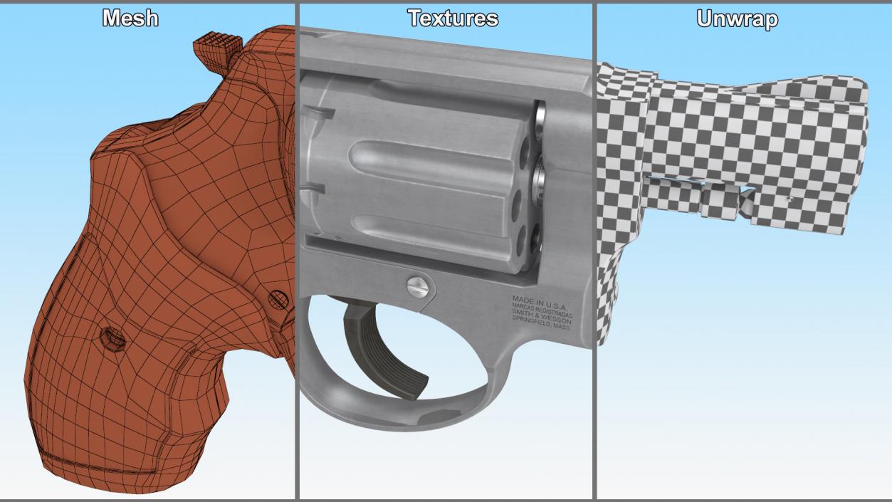 3D Small Revolver Smith and Wesson