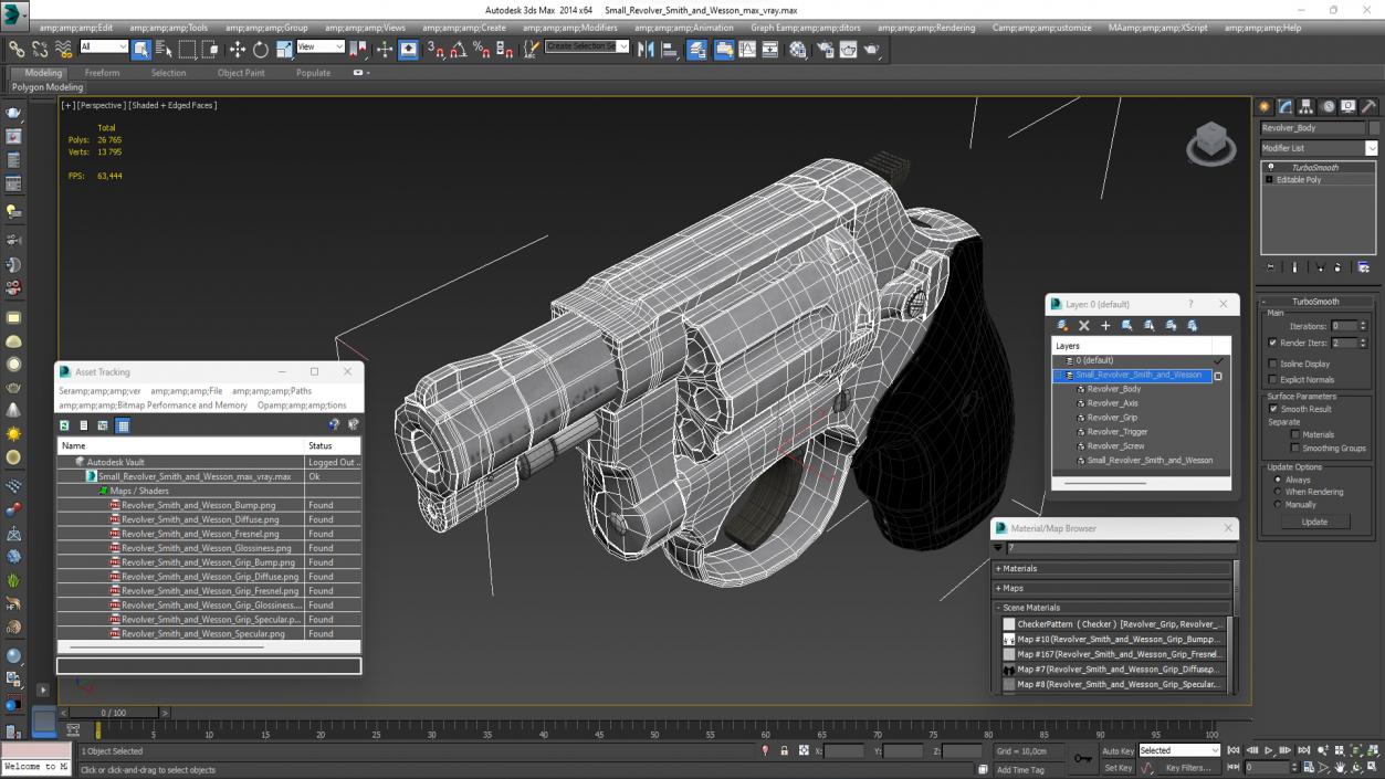 3D Small Revolver Smith and Wesson