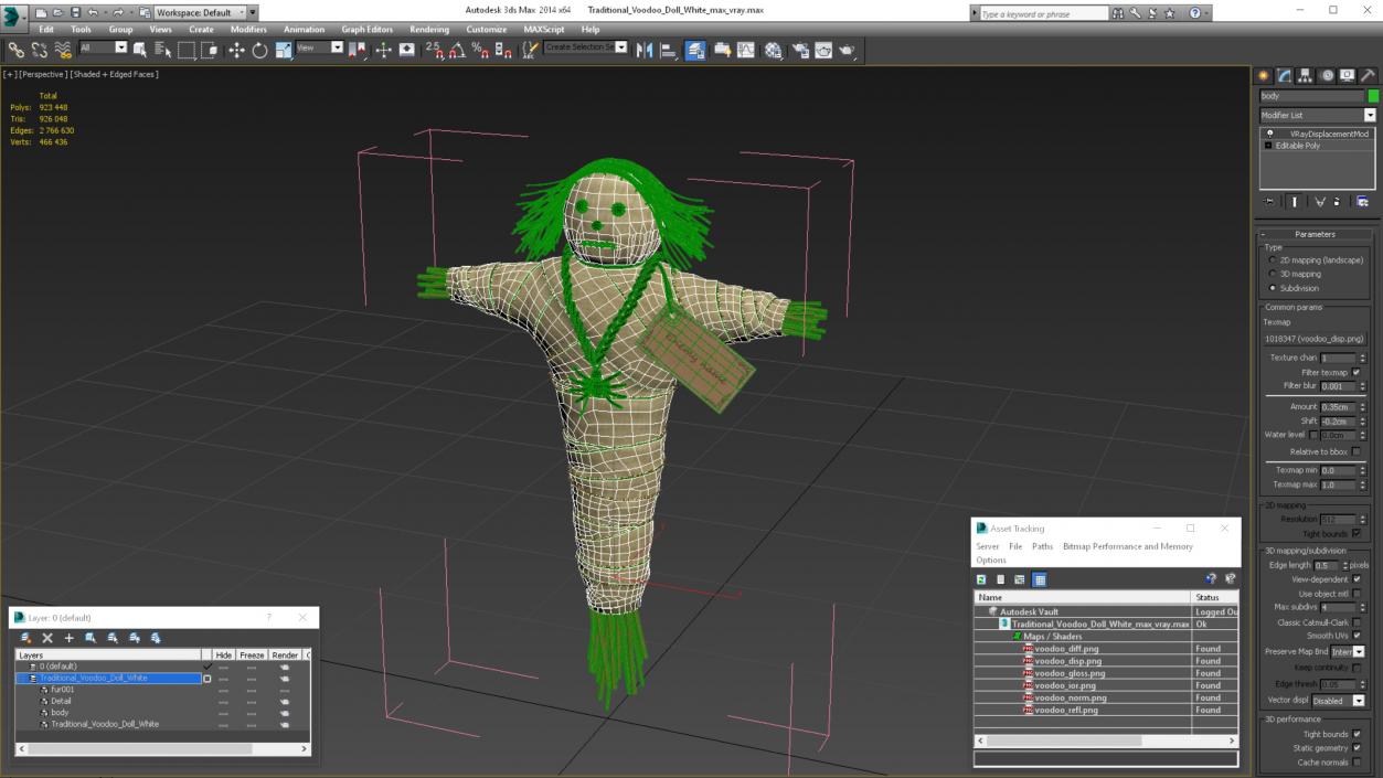 Traditional Voodoo Doll White 3D model