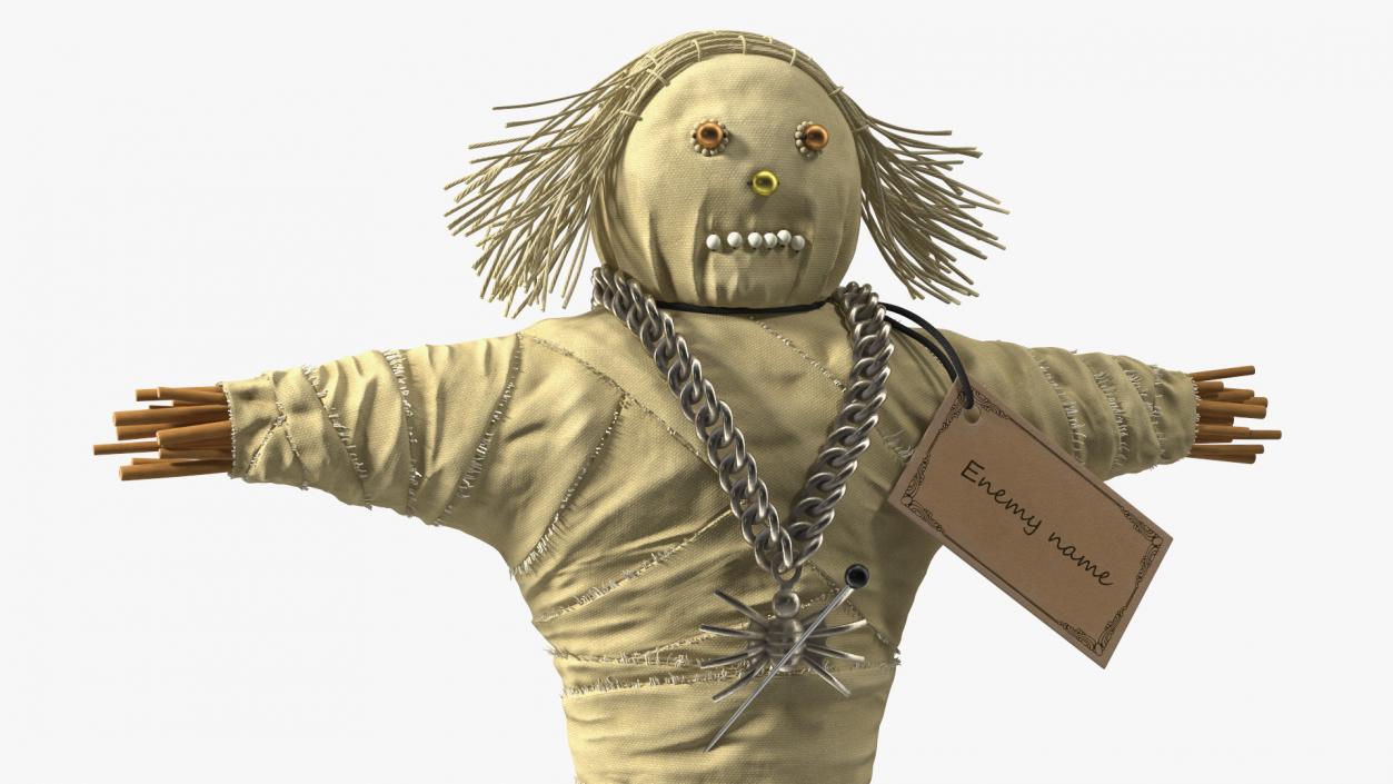 Traditional Voodoo Doll White 3D model