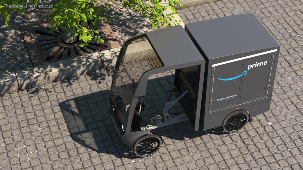 EAV Cargo Delivery Bike Amazon Rigged 3D