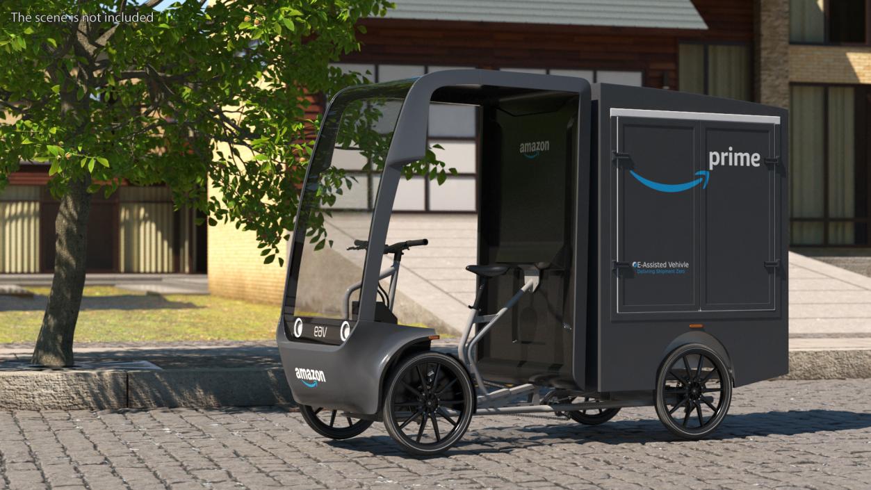 EAV Cargo Delivery Bike Amazon Rigged 3D