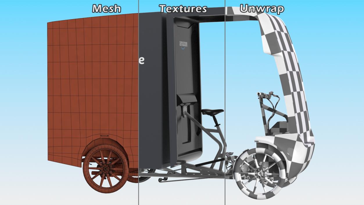 EAV Cargo Delivery Bike Amazon Rigged 3D