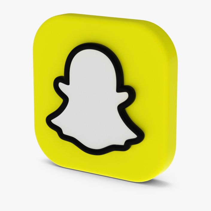 3D Snapchat Social Media Icon 2 model