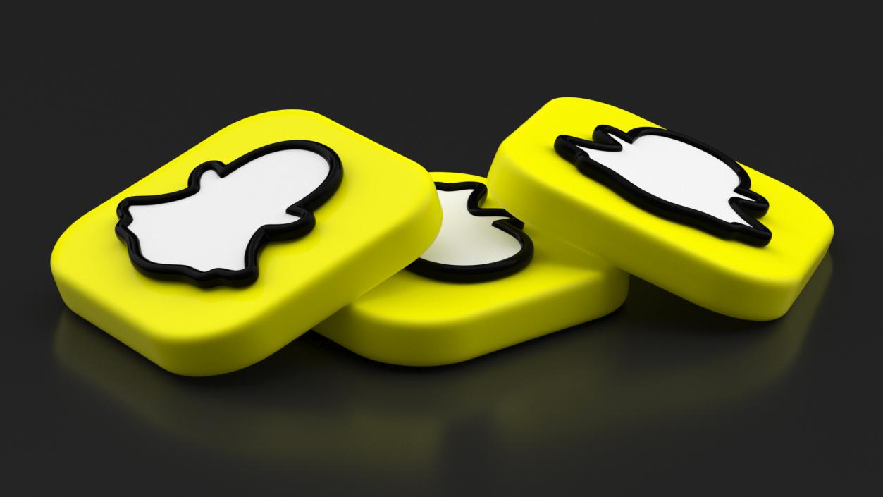 3D Snapchat Social Media Icon 2 model