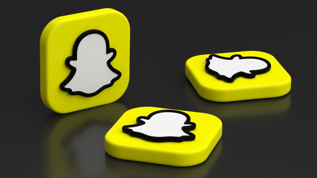 3D Snapchat Social Media Icon 2 model