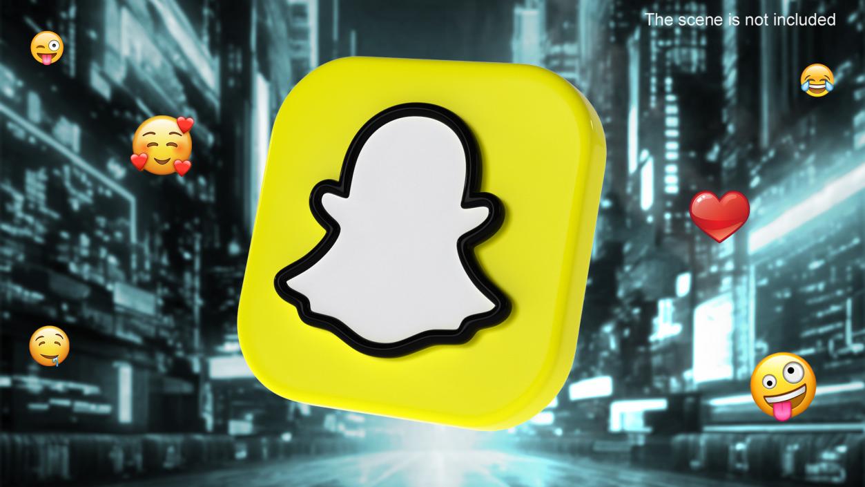 3D Snapchat Social Media Icon 2 model