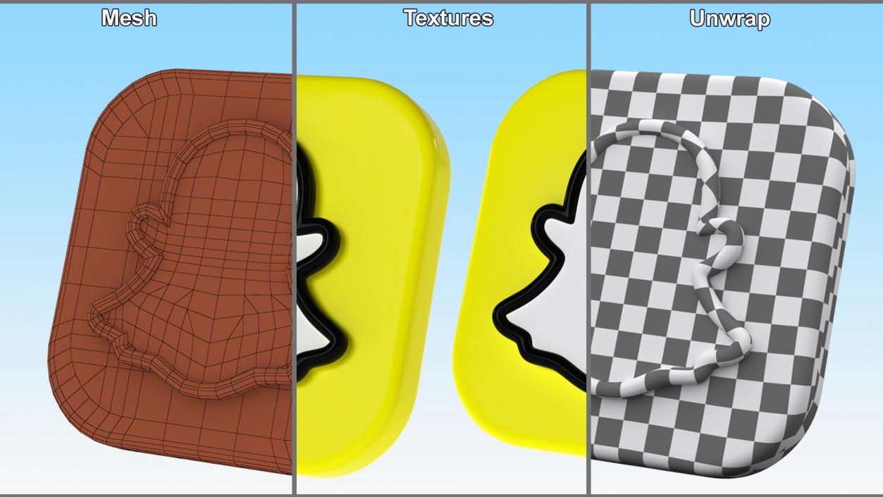 3D Snapchat Social Media Icon 2 model