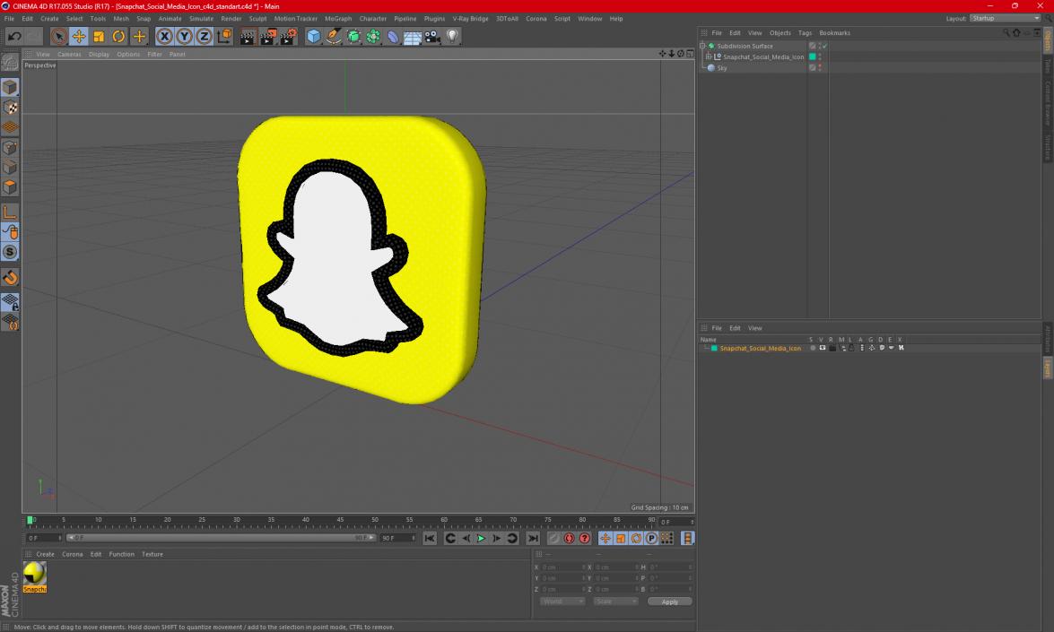 3D Snapchat Social Media Icon 2 model