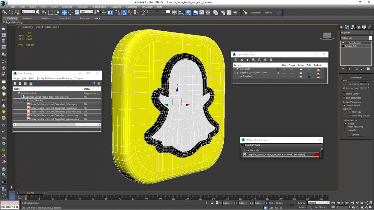 3D Snapchat Social Media Icon 2 model