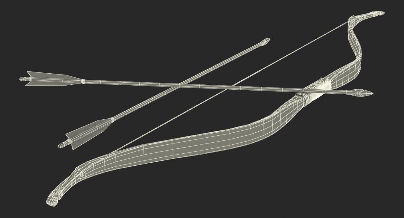 3D Antique Bow and Letaher Quiver 3D Models Collection