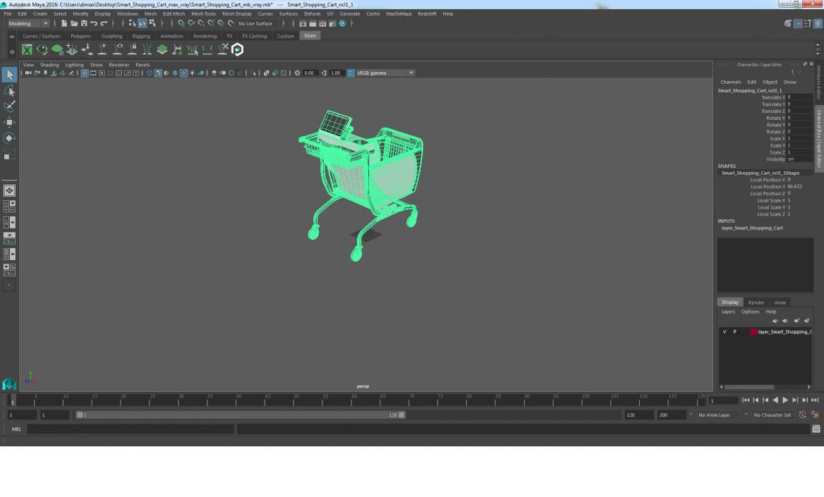 Smart Shopping Cart 3D model