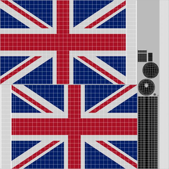 Wall Flag United Kingdom 3D model