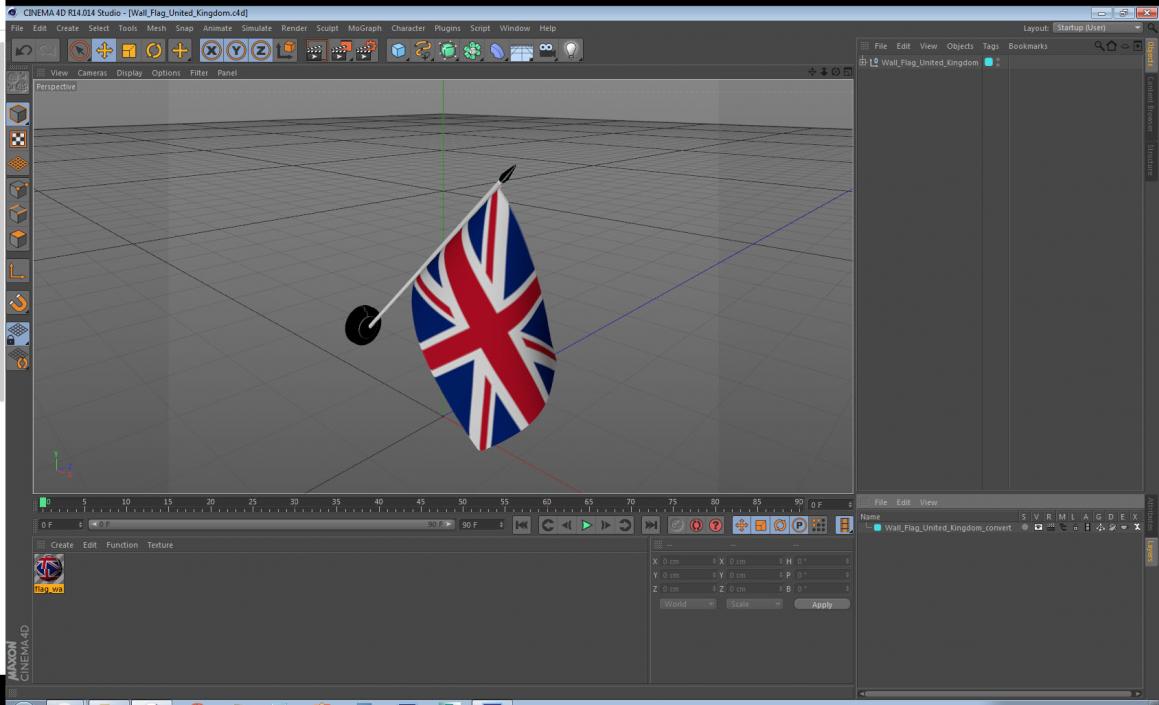 Wall Flag United Kingdom 3D model