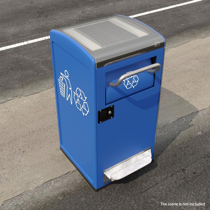 3D Modern Solar Recycling Bin