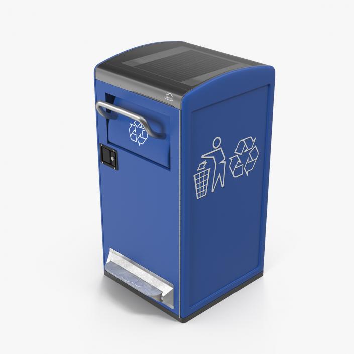 3D Modern Solar Recycling Bin