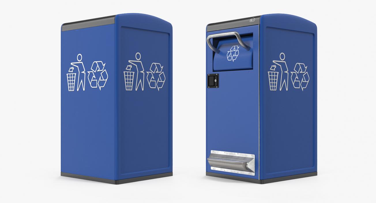 3D Modern Solar Recycling Bin