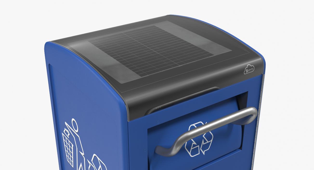 3D Modern Solar Recycling Bin