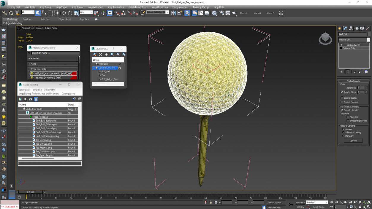 3D Golf Ball on Tee