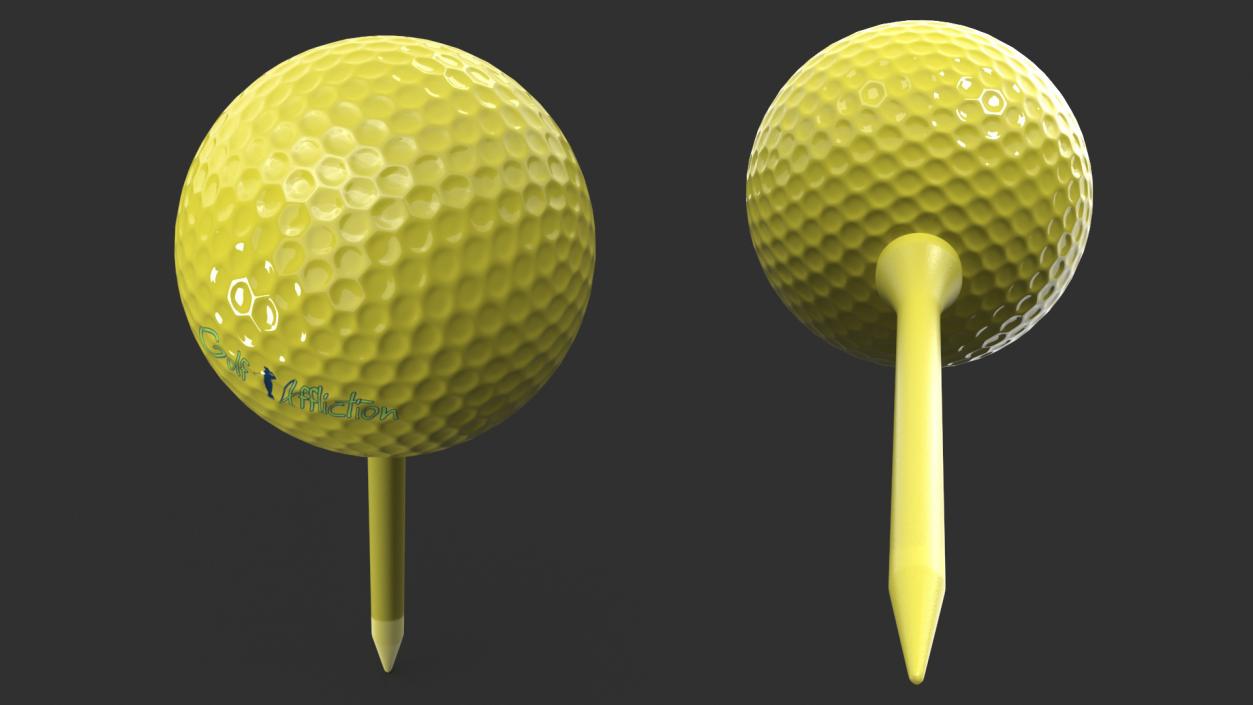 3D Golf Ball on Tee