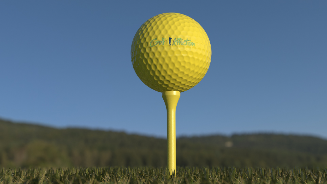 3D Golf Ball on Tee