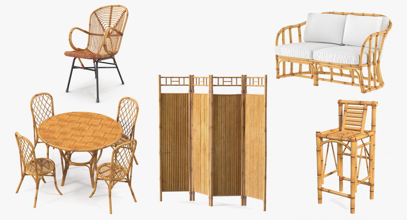 3D Bamboo Furniture  Collection model