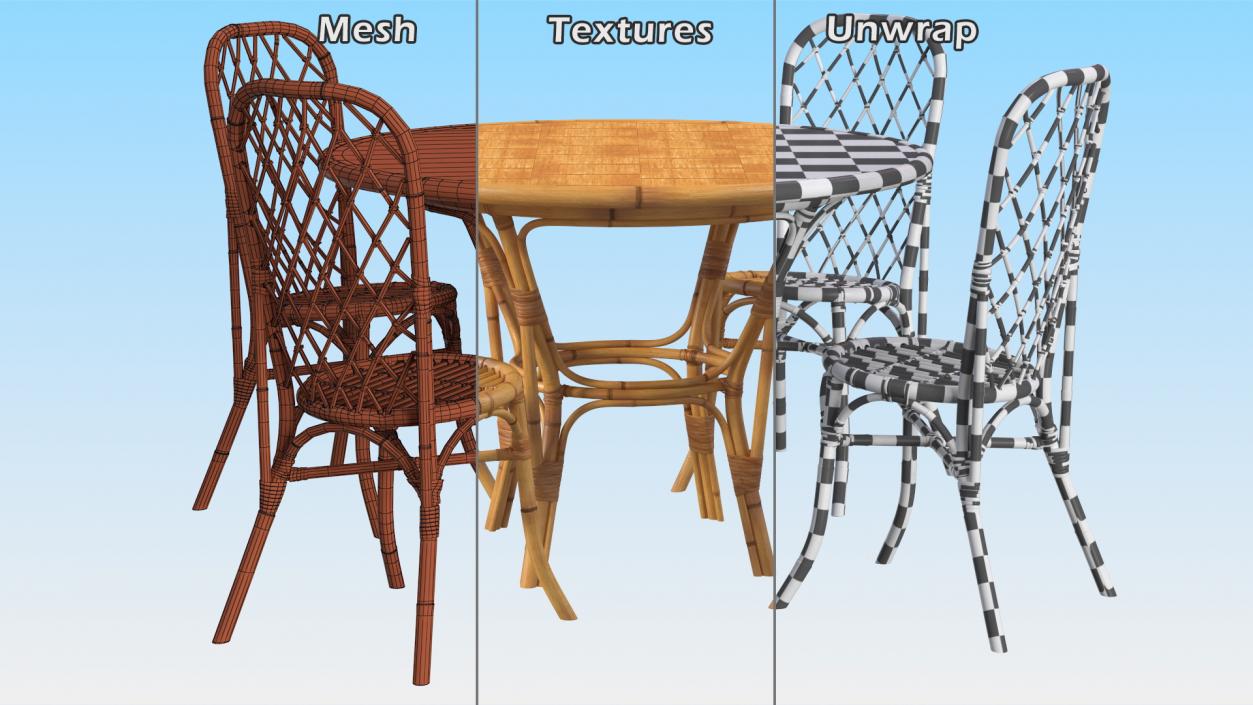 3D Bamboo Furniture  Collection model