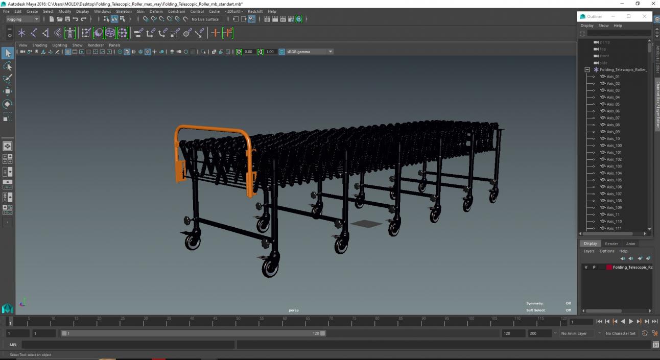 3D model Folding Telescopic Roller