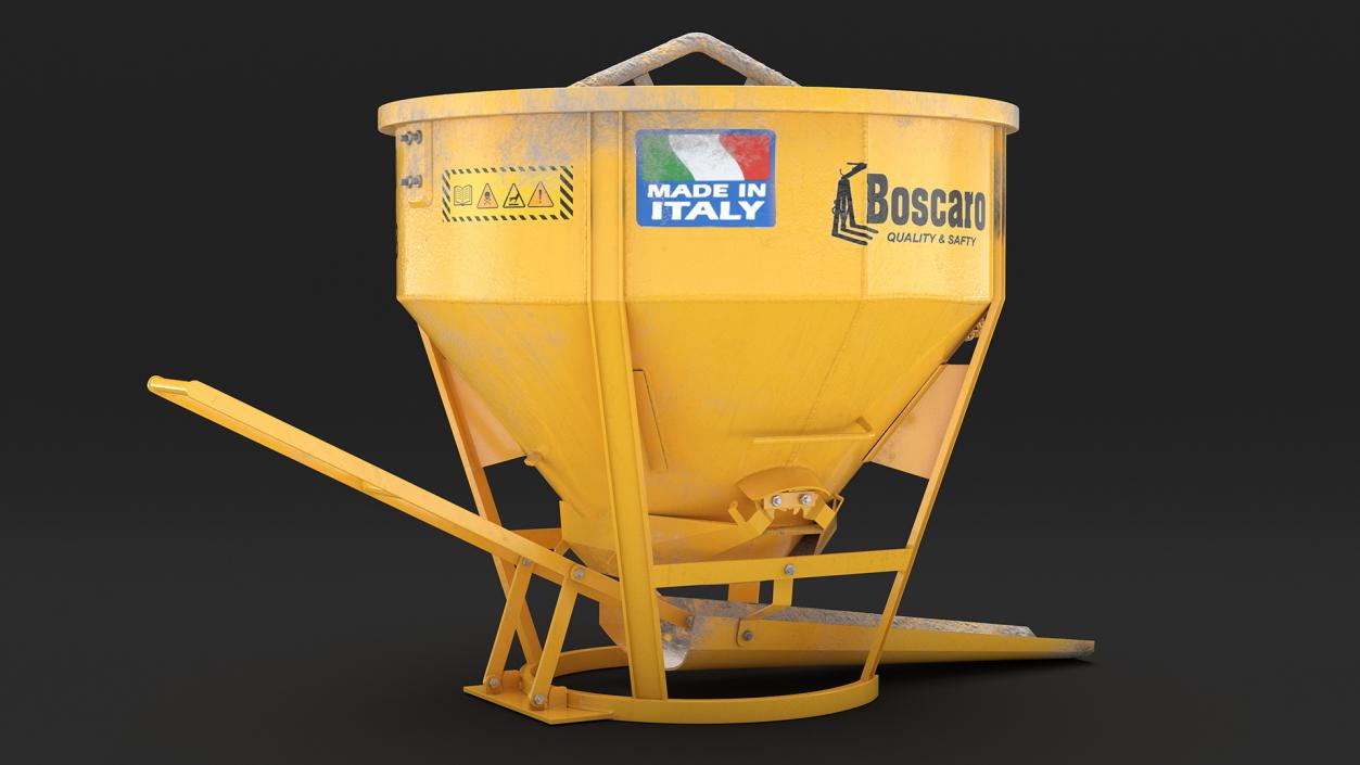 3D Empty Used Concrete Bucket