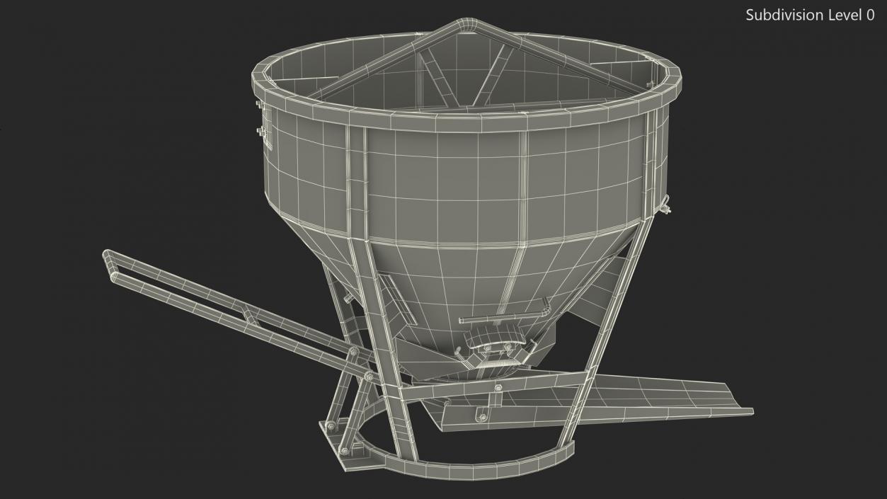 3D Empty Used Concrete Bucket