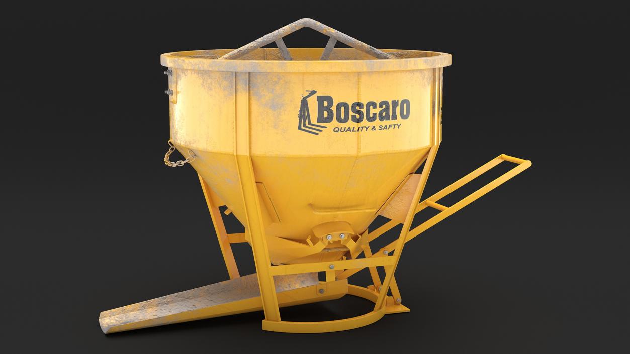 3D Empty Used Concrete Bucket