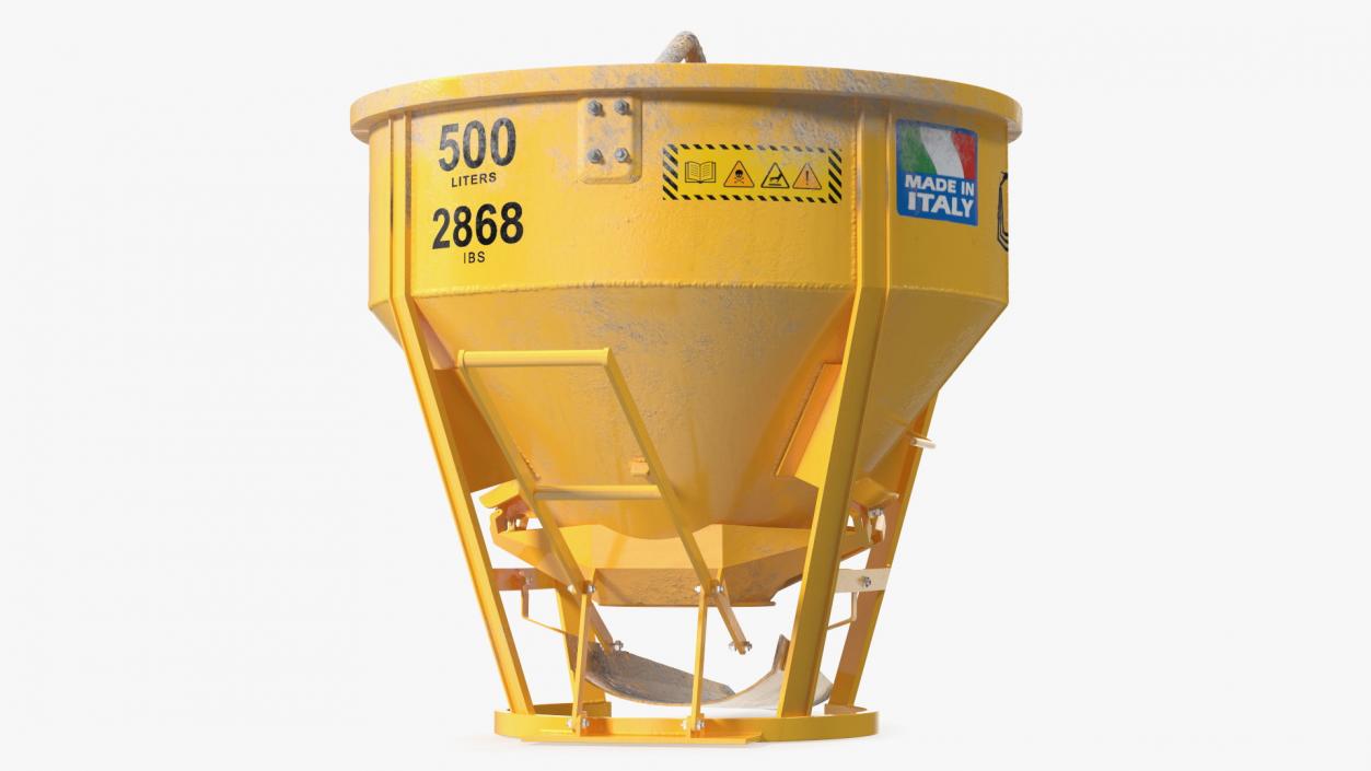 3D Empty Used Concrete Bucket