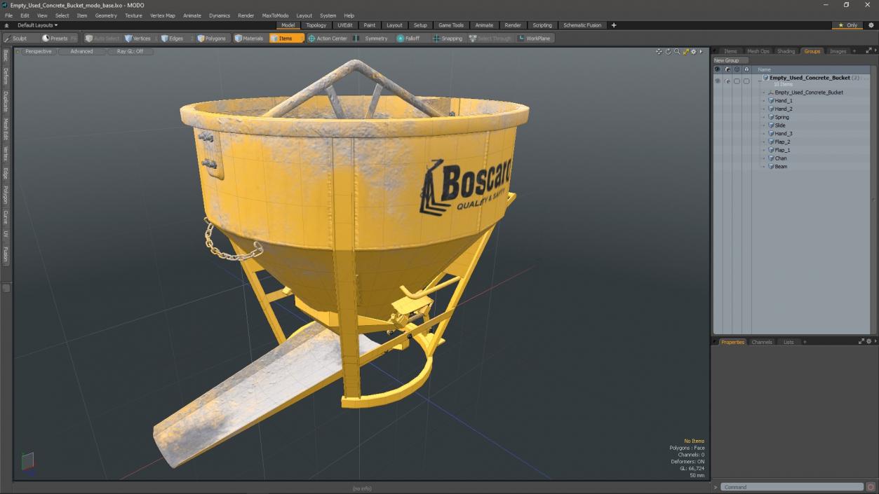 3D Empty Used Concrete Bucket