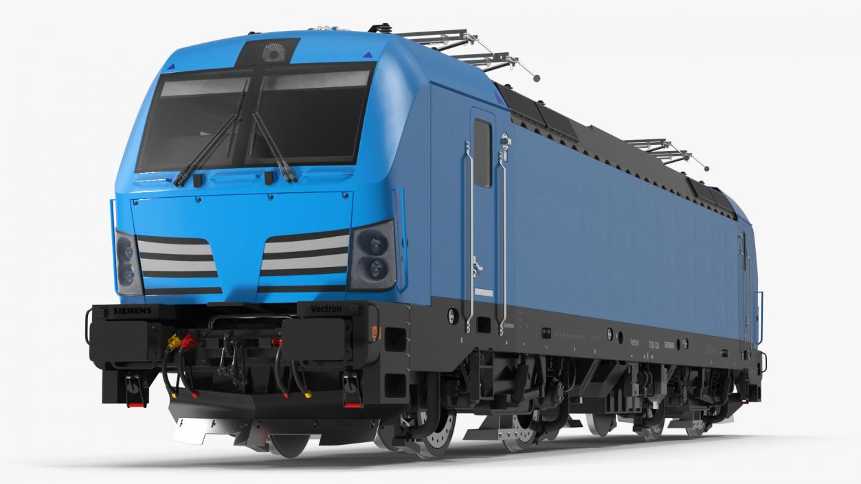 3D model Railway Modern Locomotive Blue