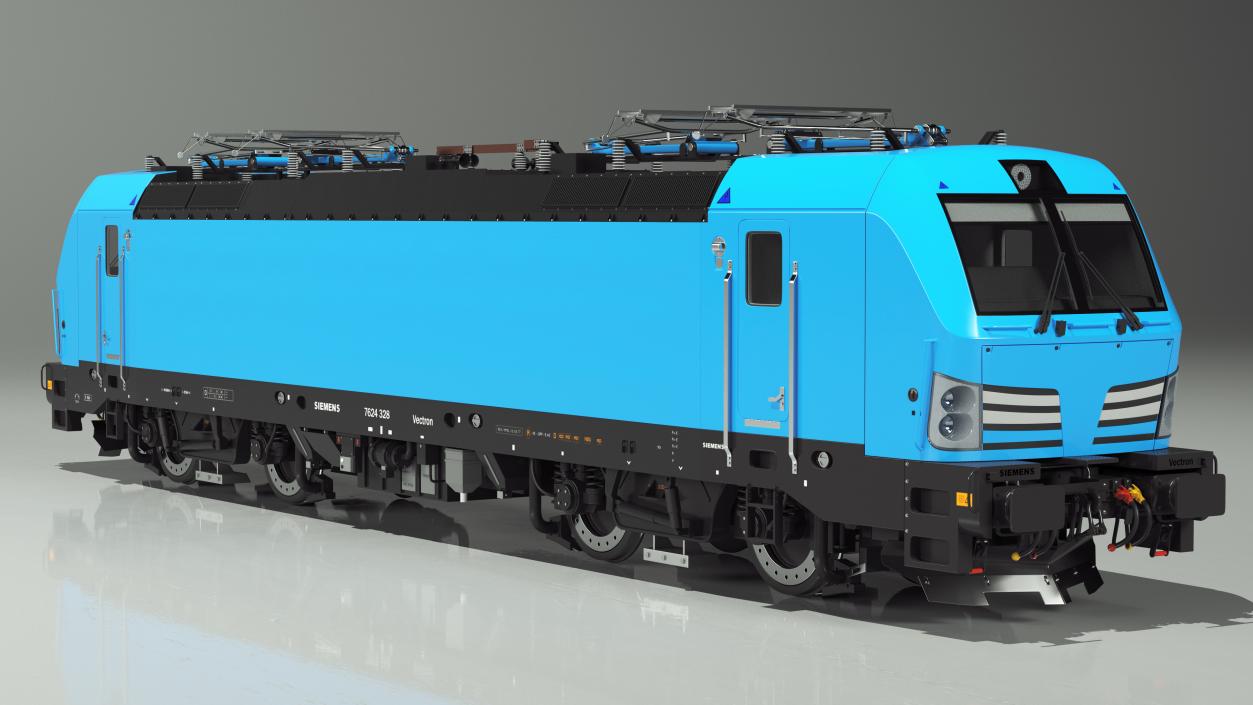 3D model Railway Modern Locomotive Blue