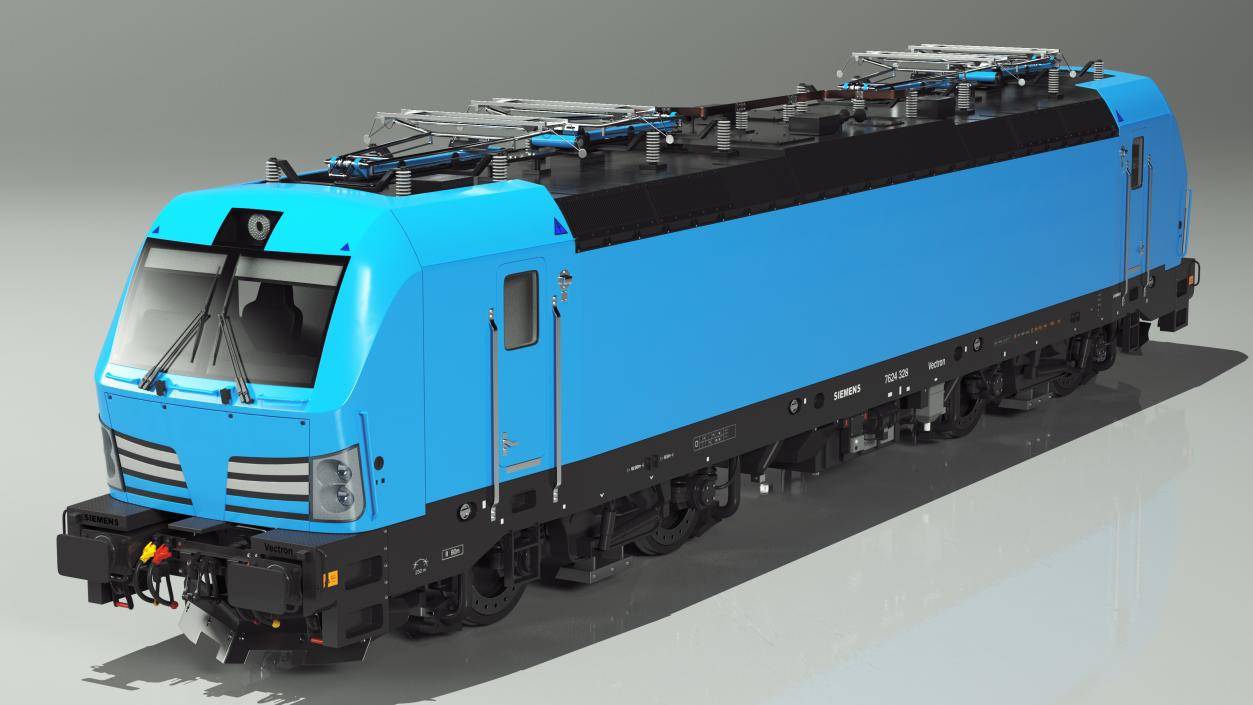 3D model Railway Modern Locomotive Blue