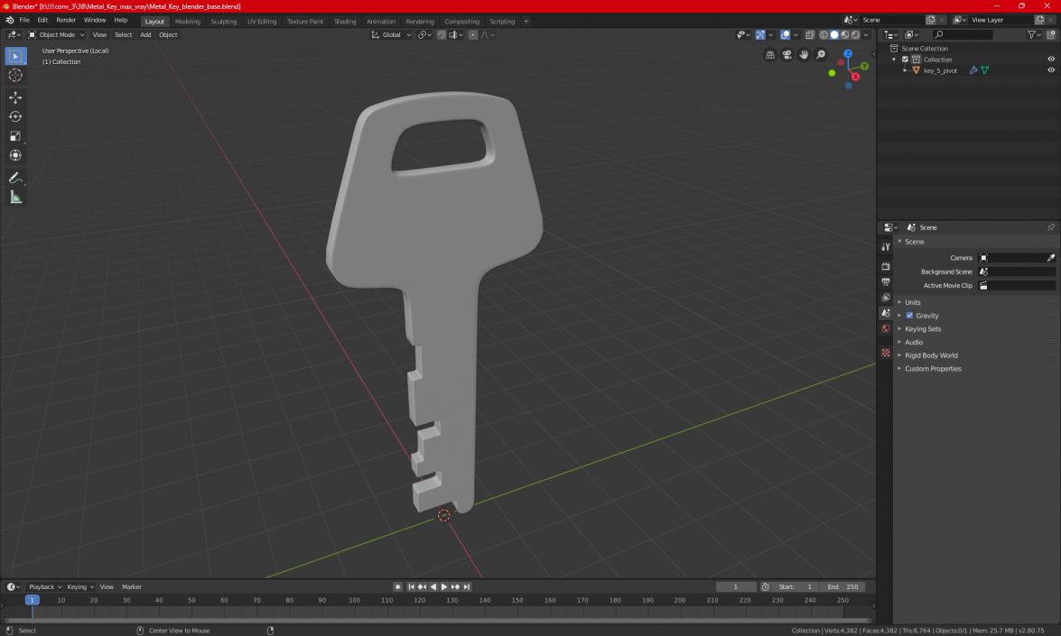 Metal Key 3D model