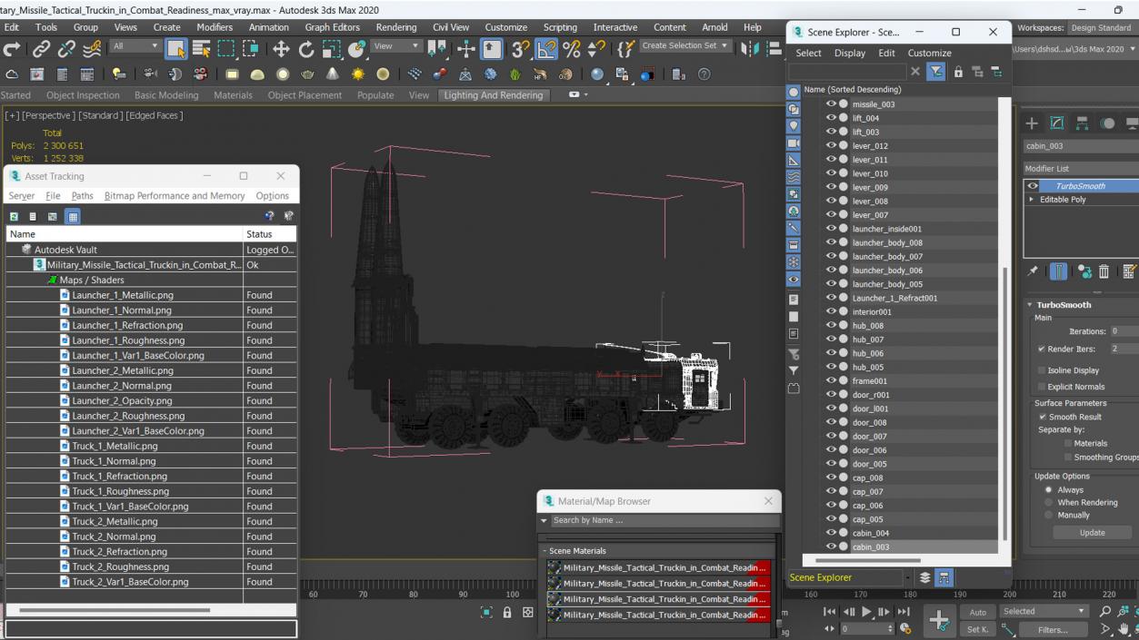 3D Military Missile Tactical Truck in Combat Readiness