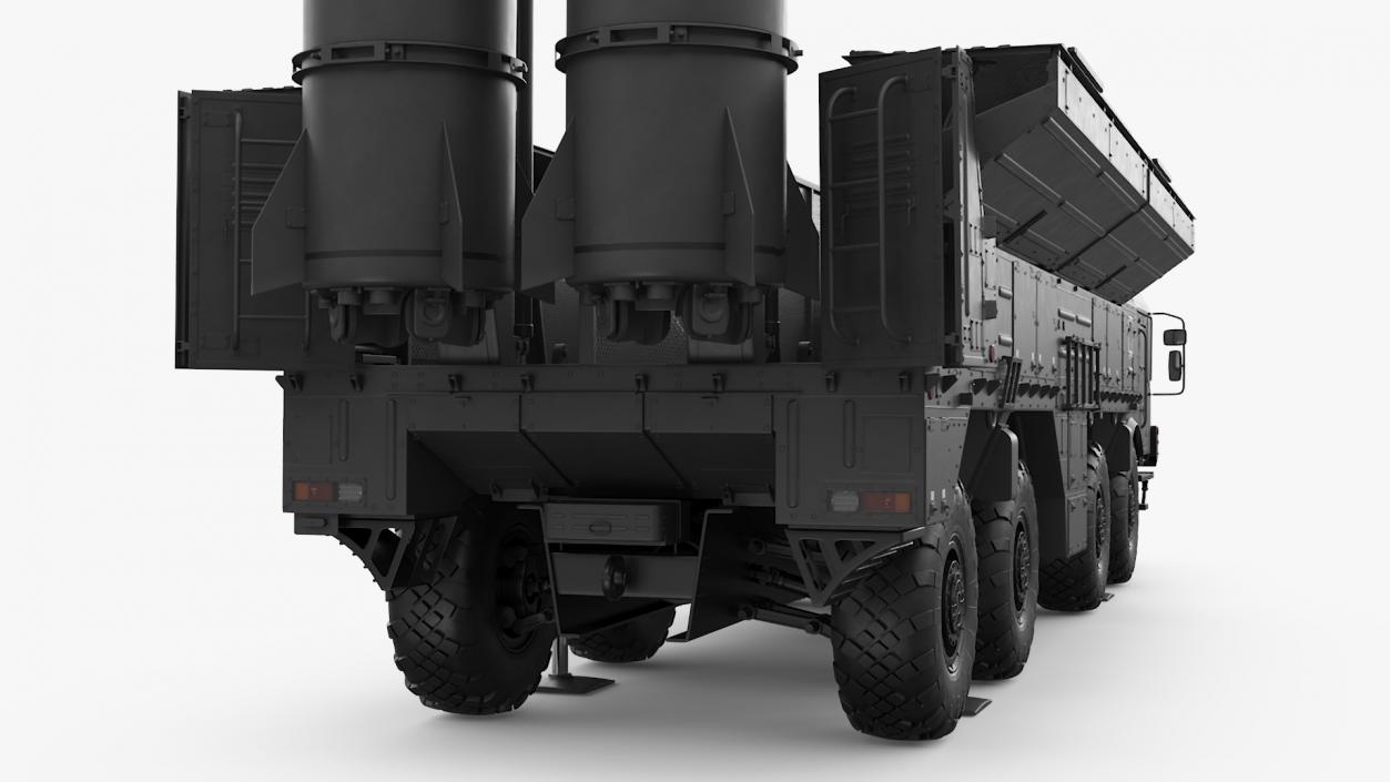 3D Military Missile Tactical Truck in Combat Readiness