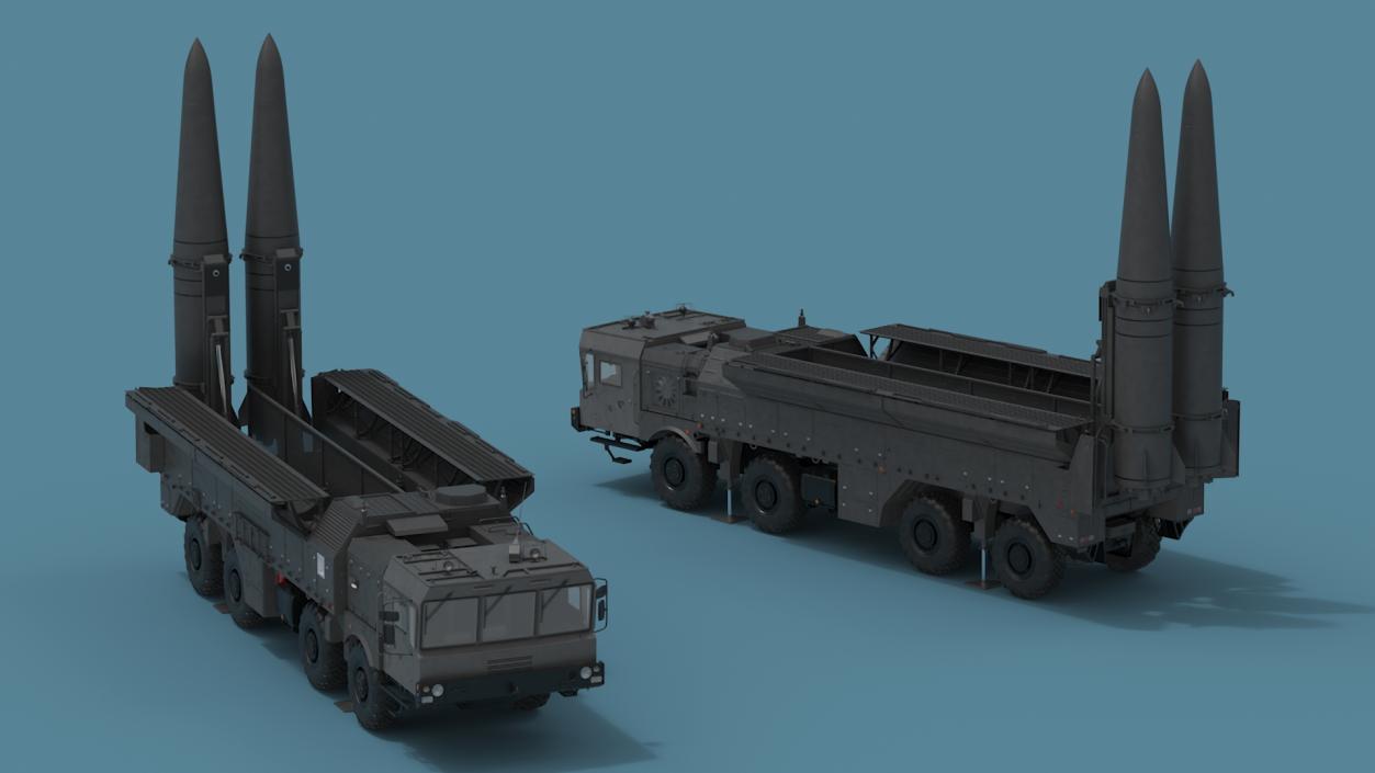 3D Military Missile Tactical Truck in Combat Readiness