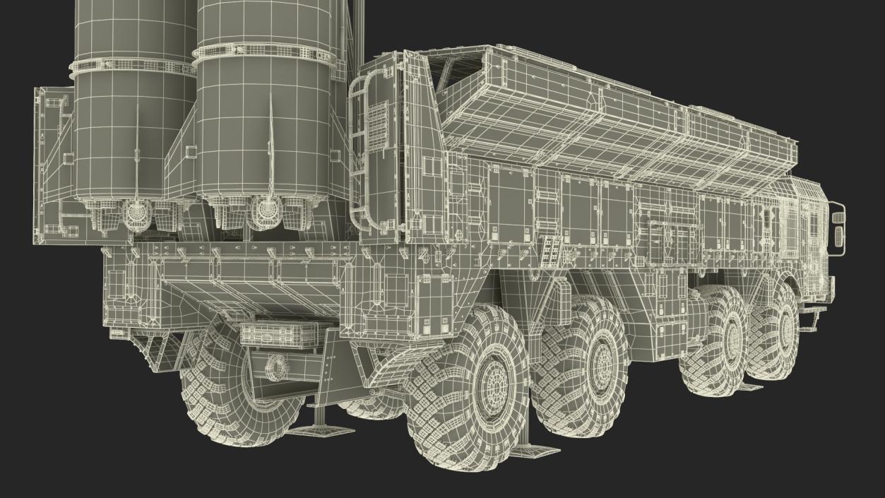 3D Military Missile Tactical Truck in Combat Readiness