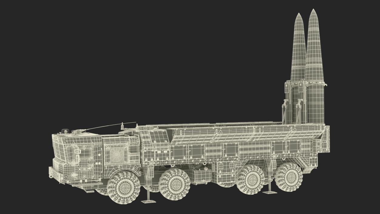 3D Military Missile Tactical Truck in Combat Readiness