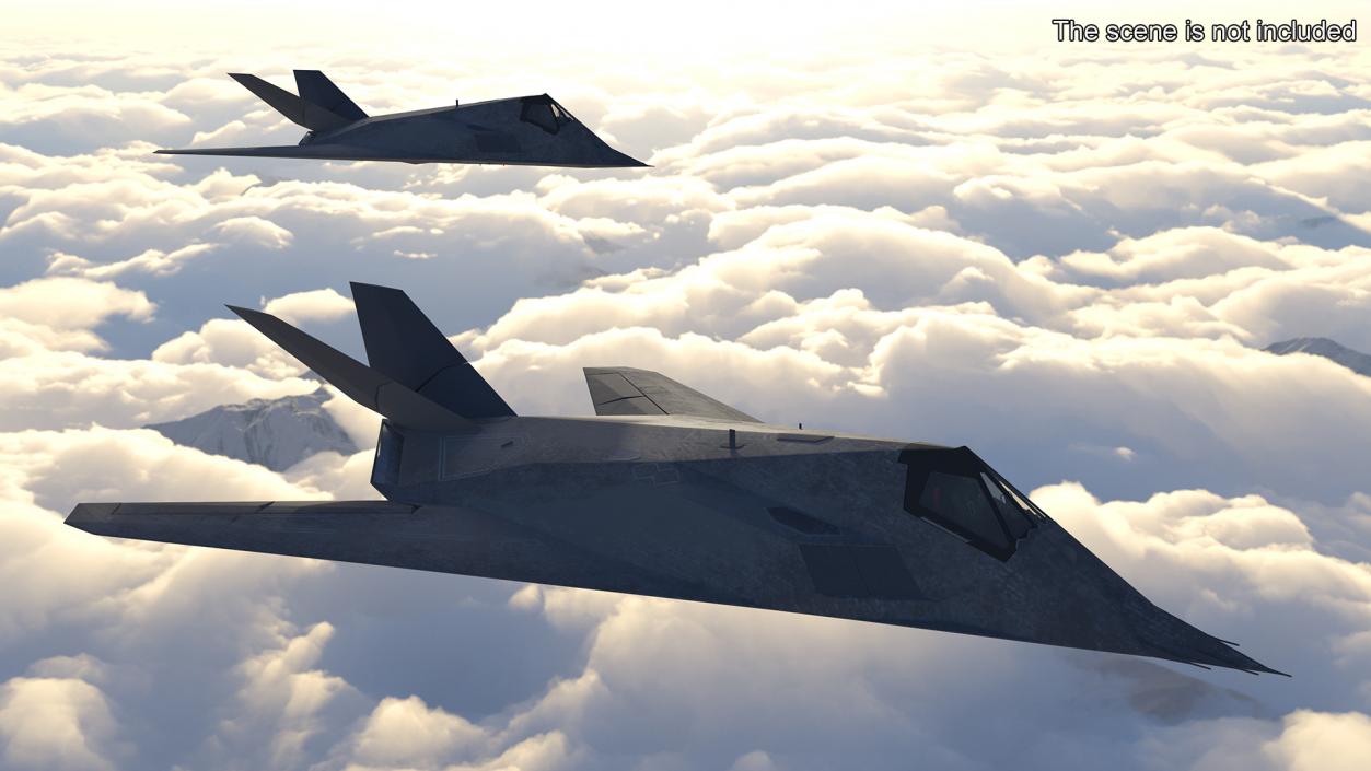 Combat Aircraft Stealth with Pilot 3D model