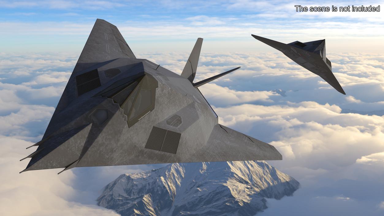 Combat Aircraft Stealth with Pilot 3D model