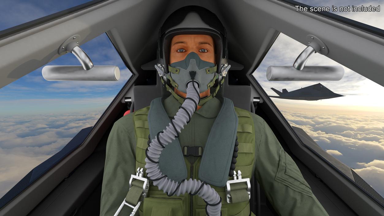 Combat Aircraft Stealth with Pilot 3D model