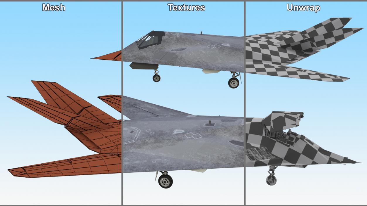 Combat Aircraft Stealth with Pilot 3D model