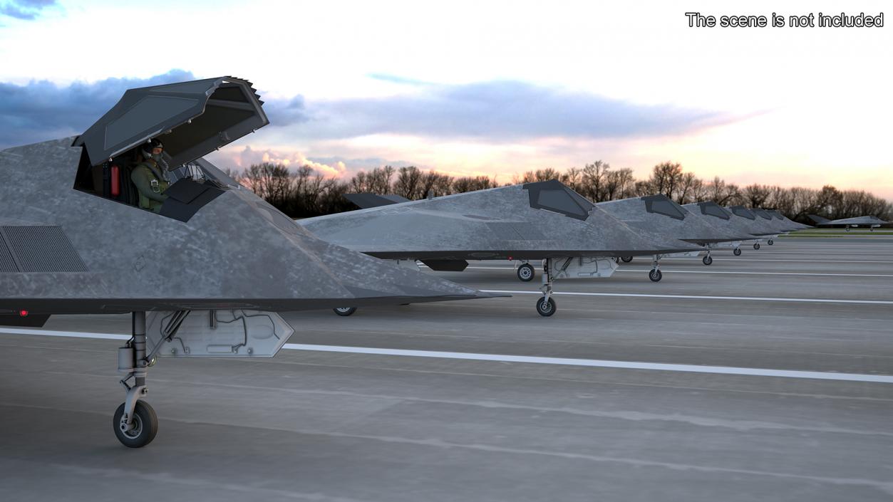 Combat Aircraft Stealth with Pilot 3D model