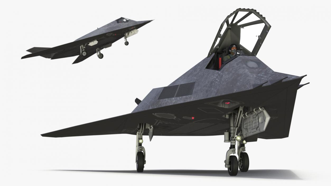 Combat Aircraft Stealth with Pilot 3D model