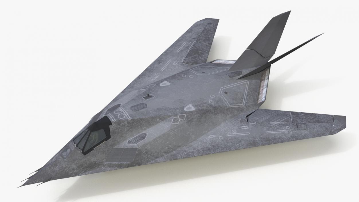 Combat Aircraft Stealth with Pilot 3D model