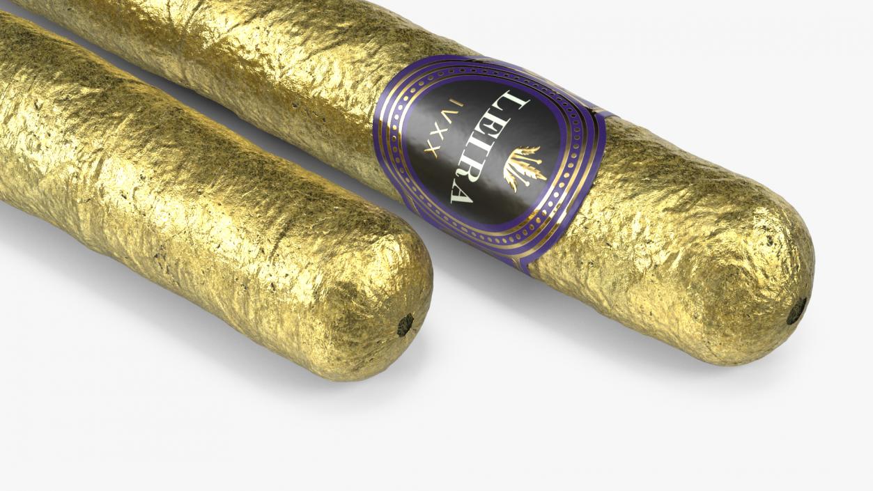 3D Leira Long Cannabis Cigar in Foil model